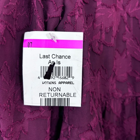 NWT Eliza J Floral Lace Long Sleeve Tiered Dress Wine Maroon Ruffle Size 6 - Picture 13 of 14